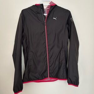 Puma Women's Black Jacket with Pink Accents